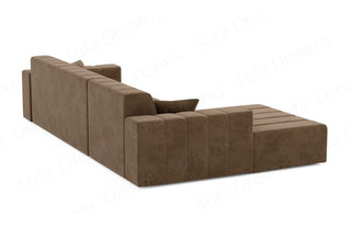 Couch Gran Canaria L-Form in Stoff Kurz Braun