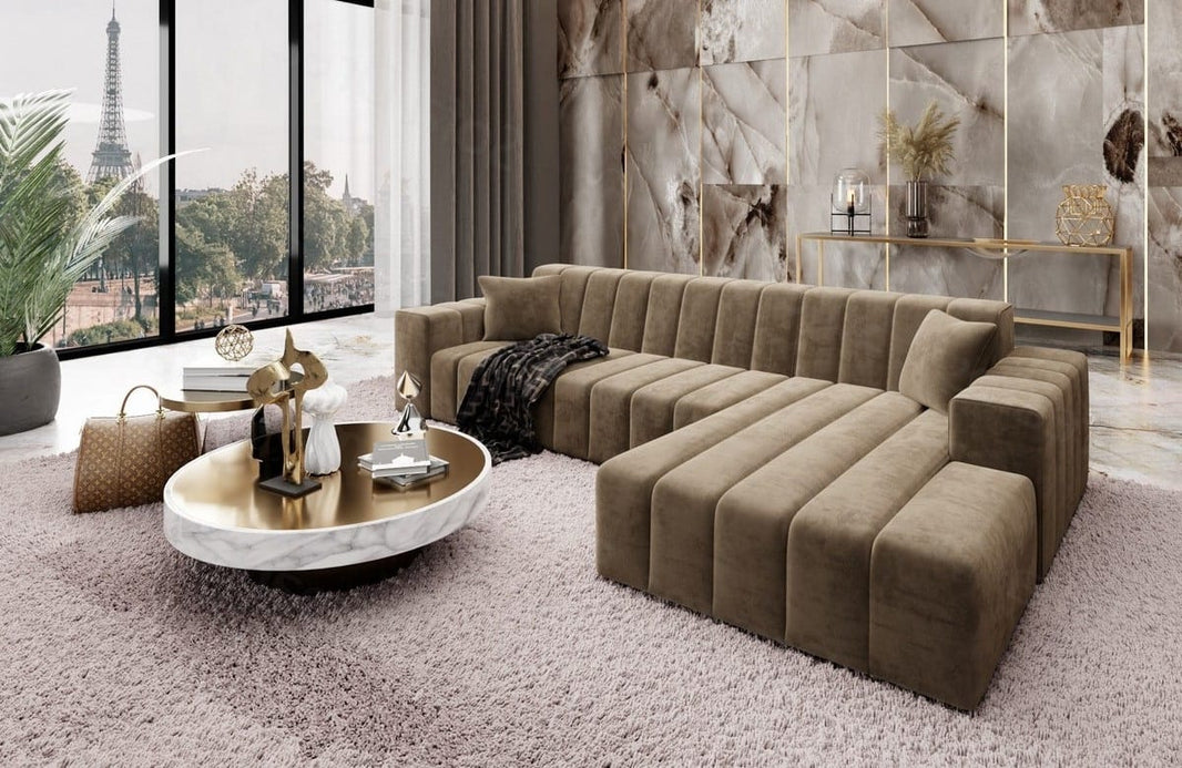 Couch Gran Canaria L-Form in Stoff Kurz