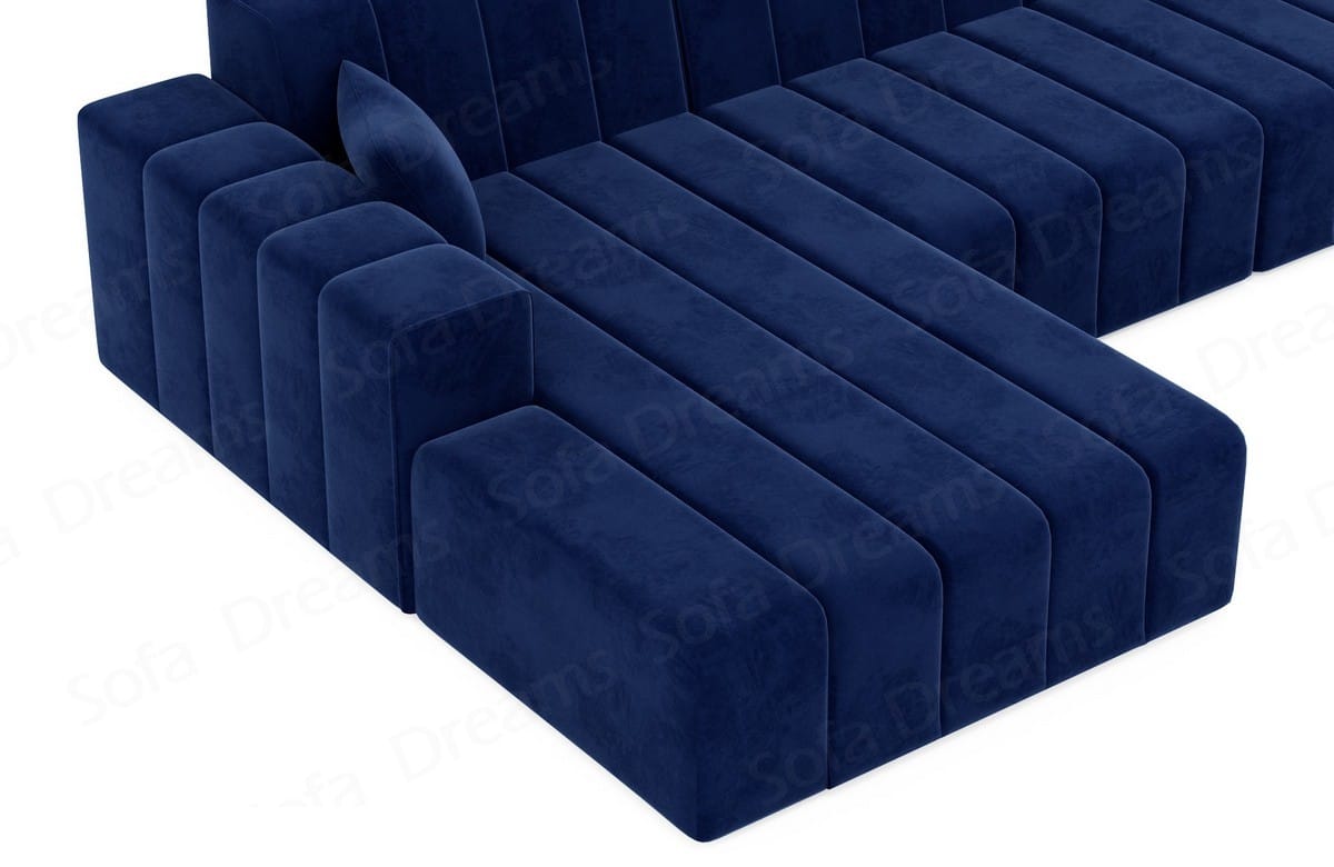 Couch Gran Canaria L Form in Stoff Kurz dunkelblau