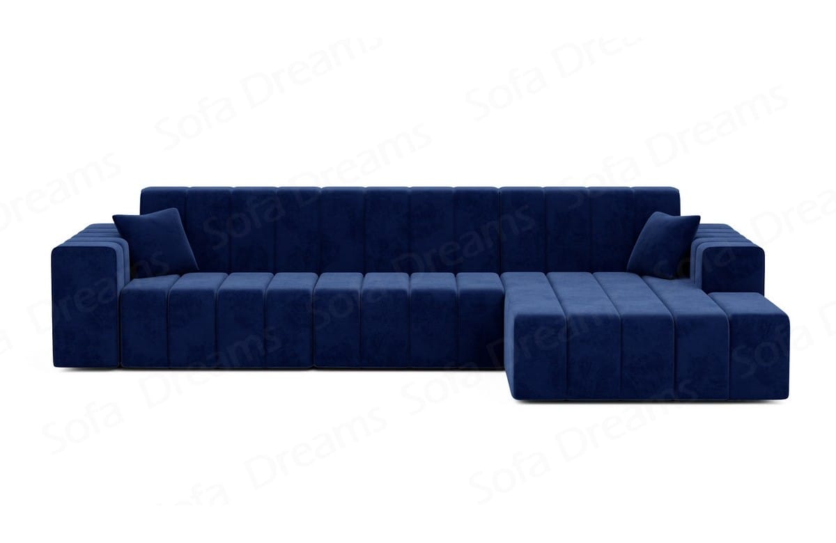 Couch Gran Canaria L-Form in Stoff Kurz Dunkelblau