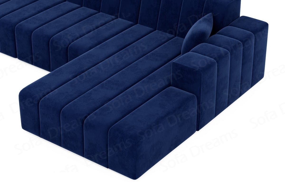 Couch Gran Canaria L-Form in Stoff Kurz Dunkelblau