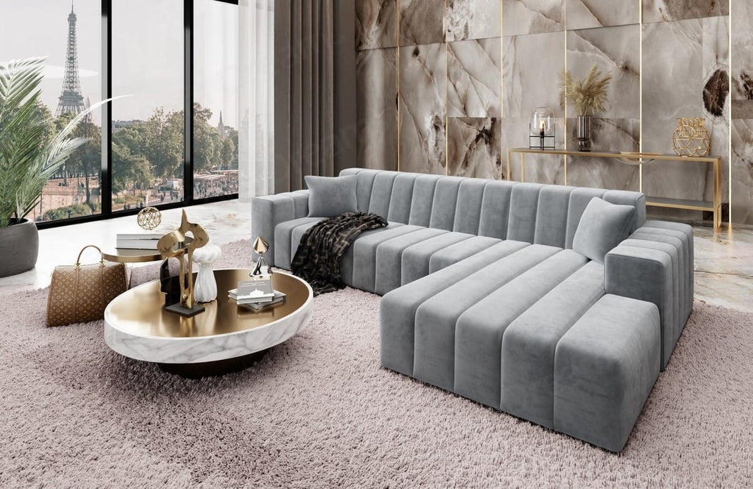 Couch Gran Canaria L-Form in Stoff Kurz