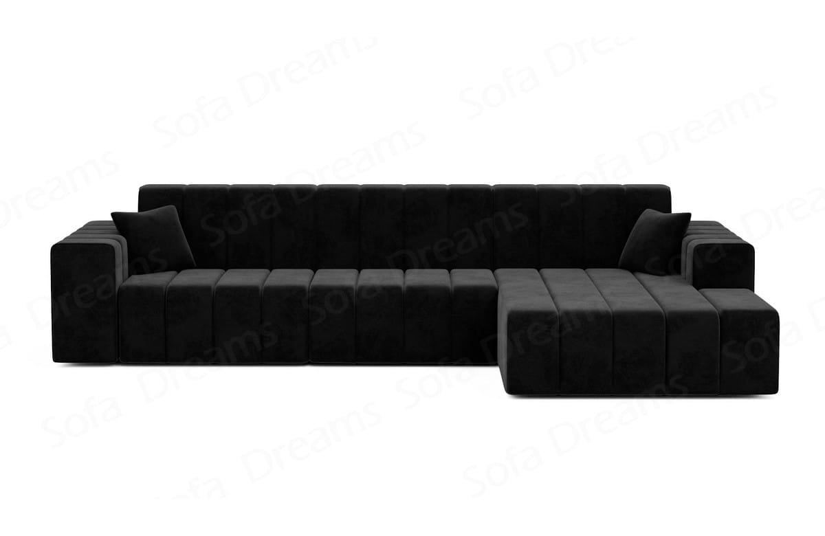 Couch Gran Canaria L Form in Stoff Kurz schwarz