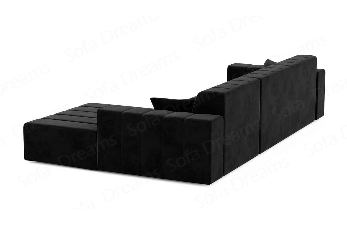 Couch Gran Canaria L Form in Stoff Kurz schwarz