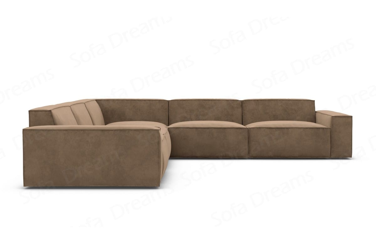 Ecksofa Formenta L Form aus Stoff braun