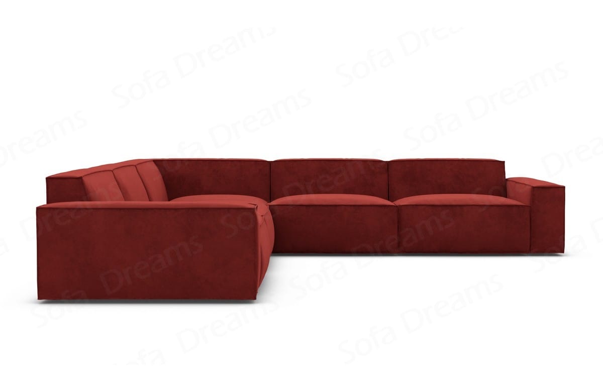 Ecksofa Formenta L-Form aus Stoff Rot