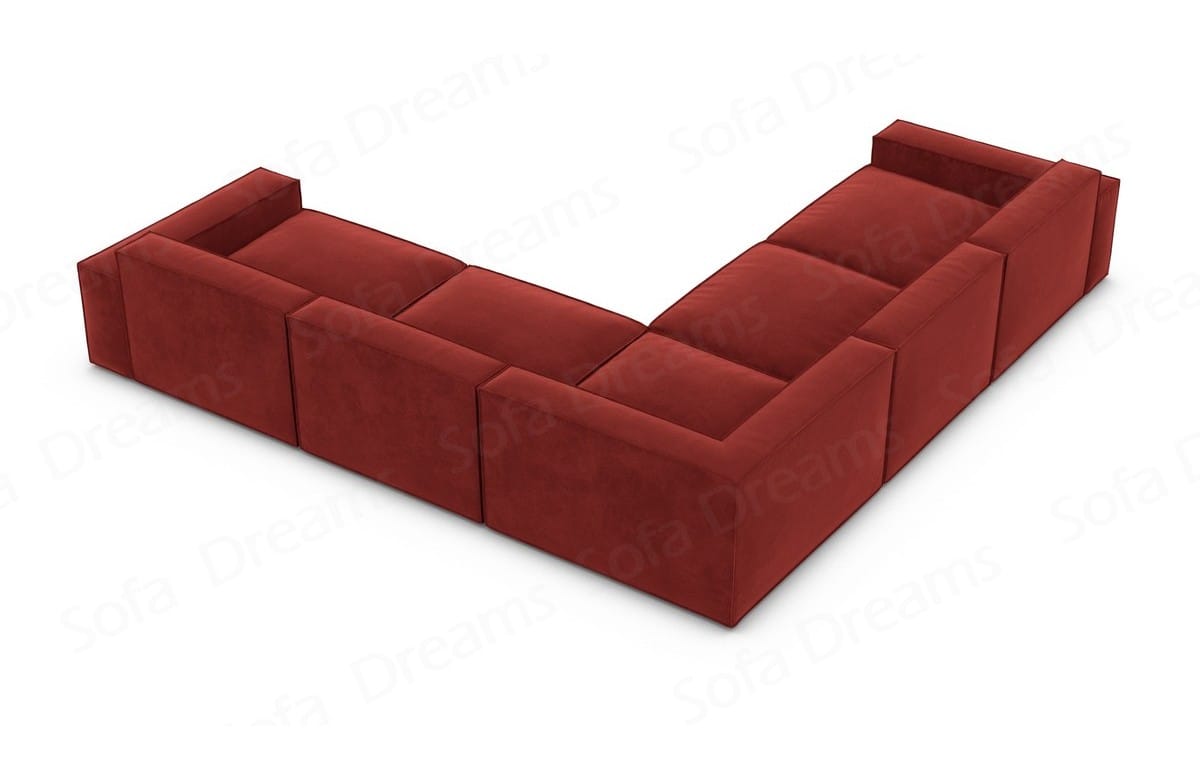 Ecksofa Formenta L-Form aus Stoff Rot