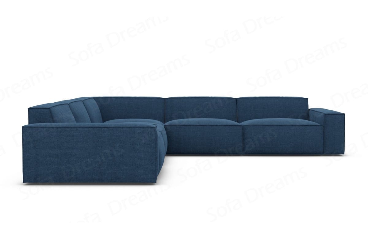 Ecksofa Formenta L-Form aus Stoff blau