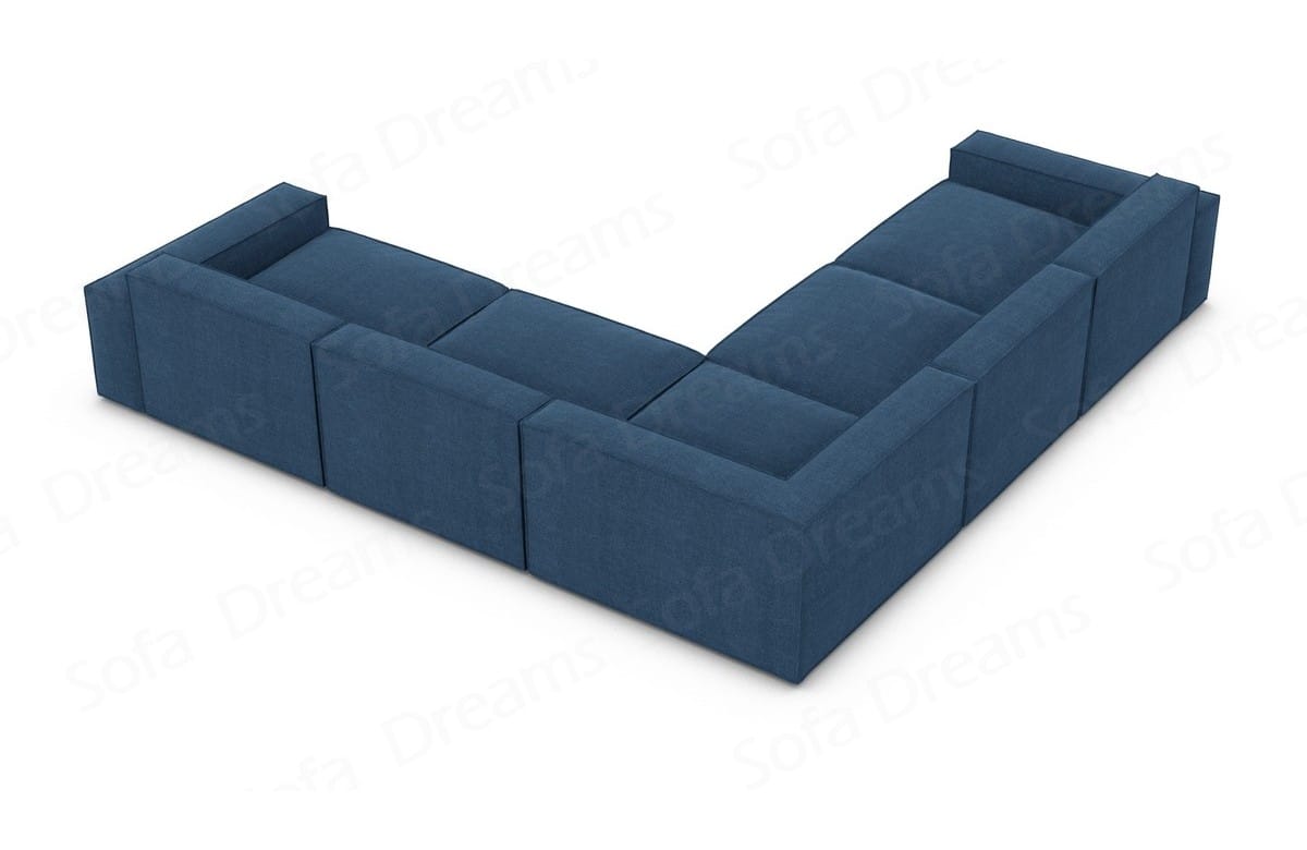 Ecksofa Formenta L-Form aus Stoff blau