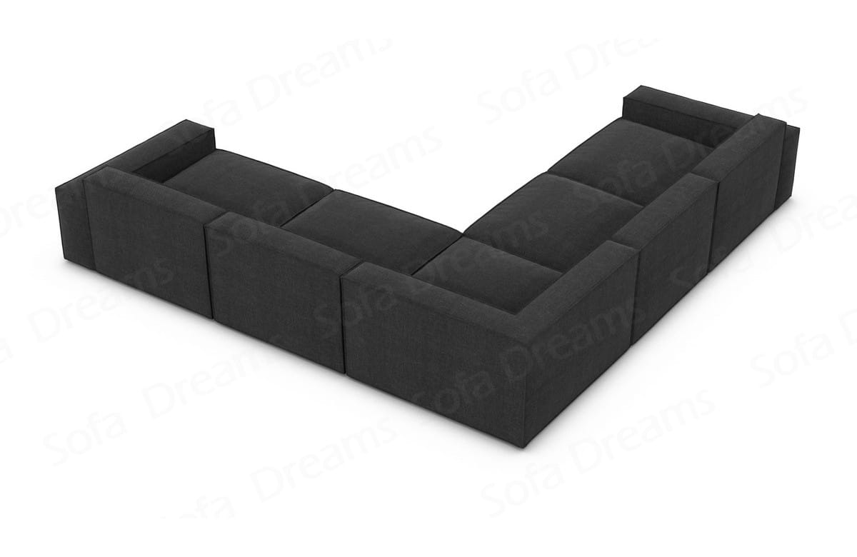 Ecksofa Formenta L-Form aus Stoff Schwarz