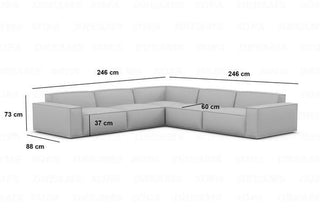 Ecksofa Formenta L-Form aus Stoff Schwarz