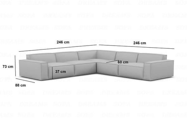 Ecksofa Formenta L-Form aus Stoff Schwarz
