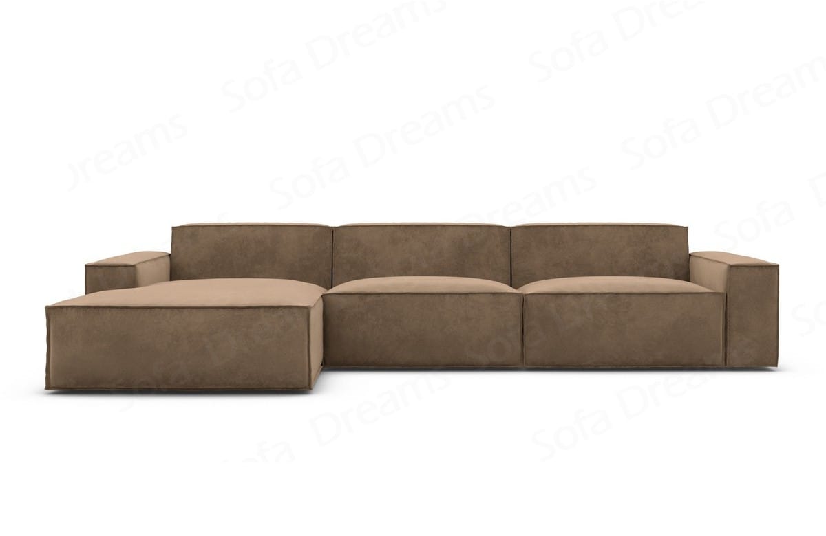 Stoff Ecksofa Formenta L-Form Braun