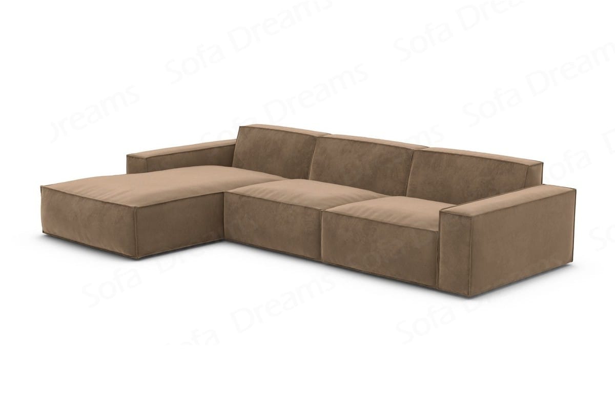 Stoff Ecksofa Formenta L-Form Braun