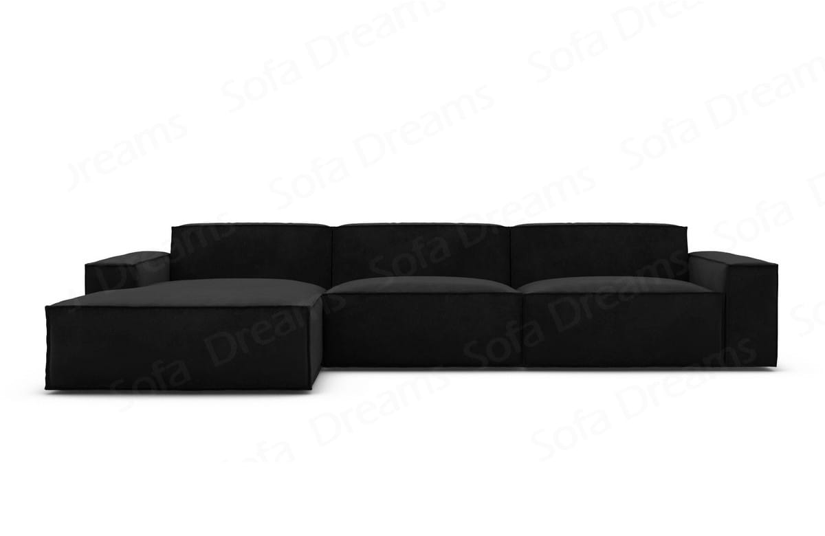 Stoff Ecksofa Formenta L-Form Schwarz