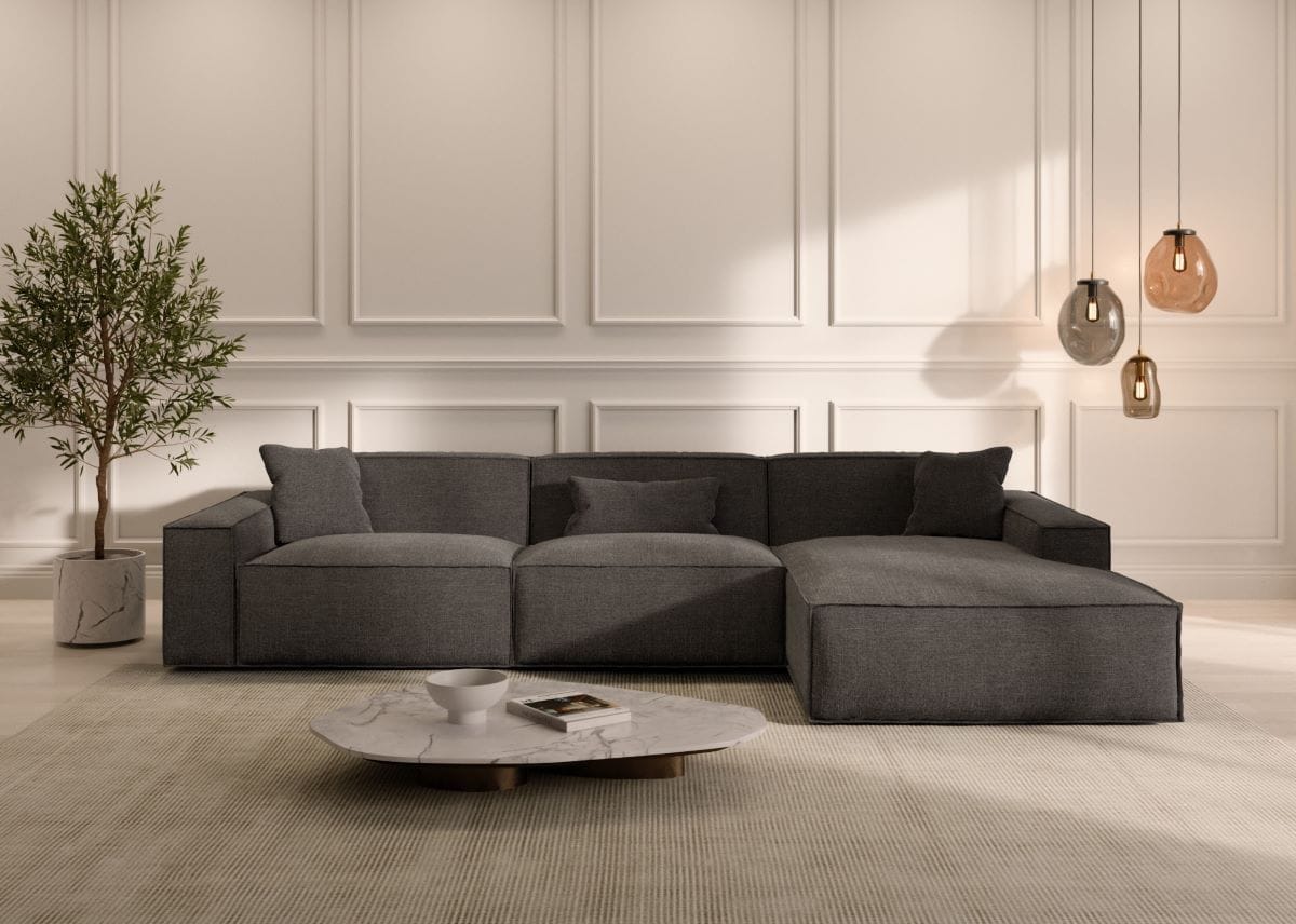 Stoff Ecksofa Formenta L-Form Anthrazit