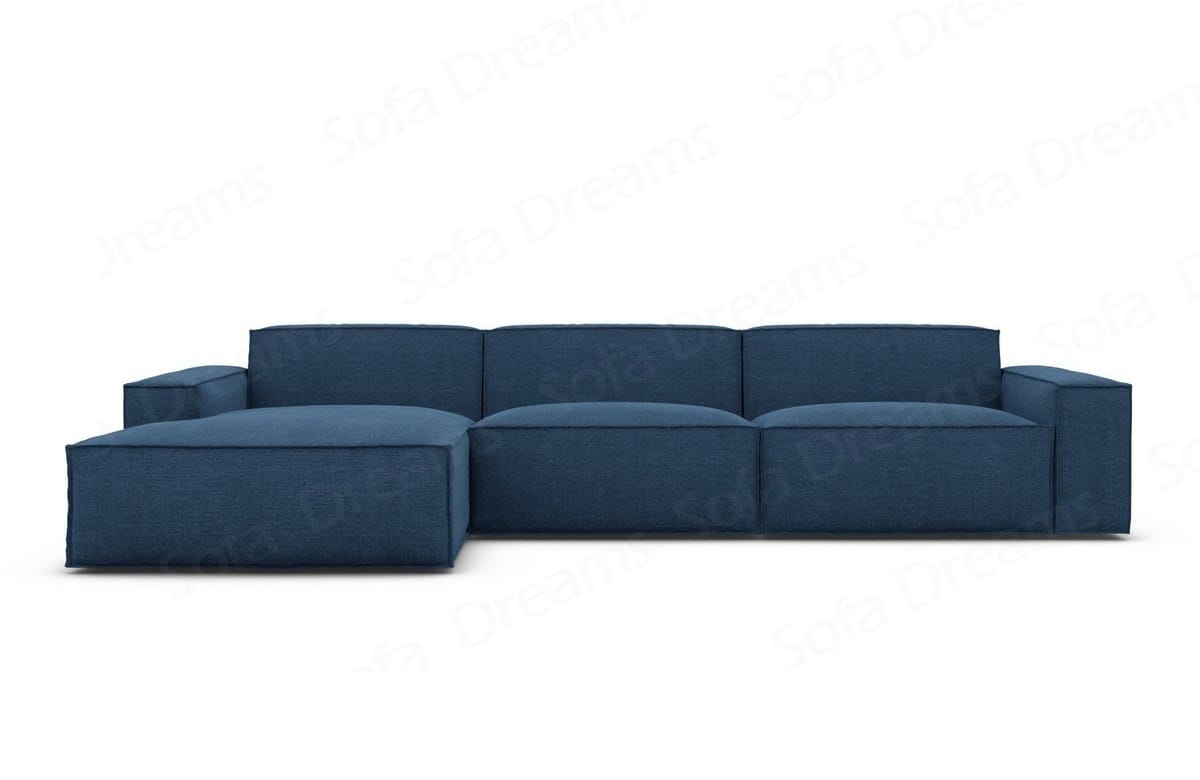 Stoff Ecksofa Formenta L-Form Blau