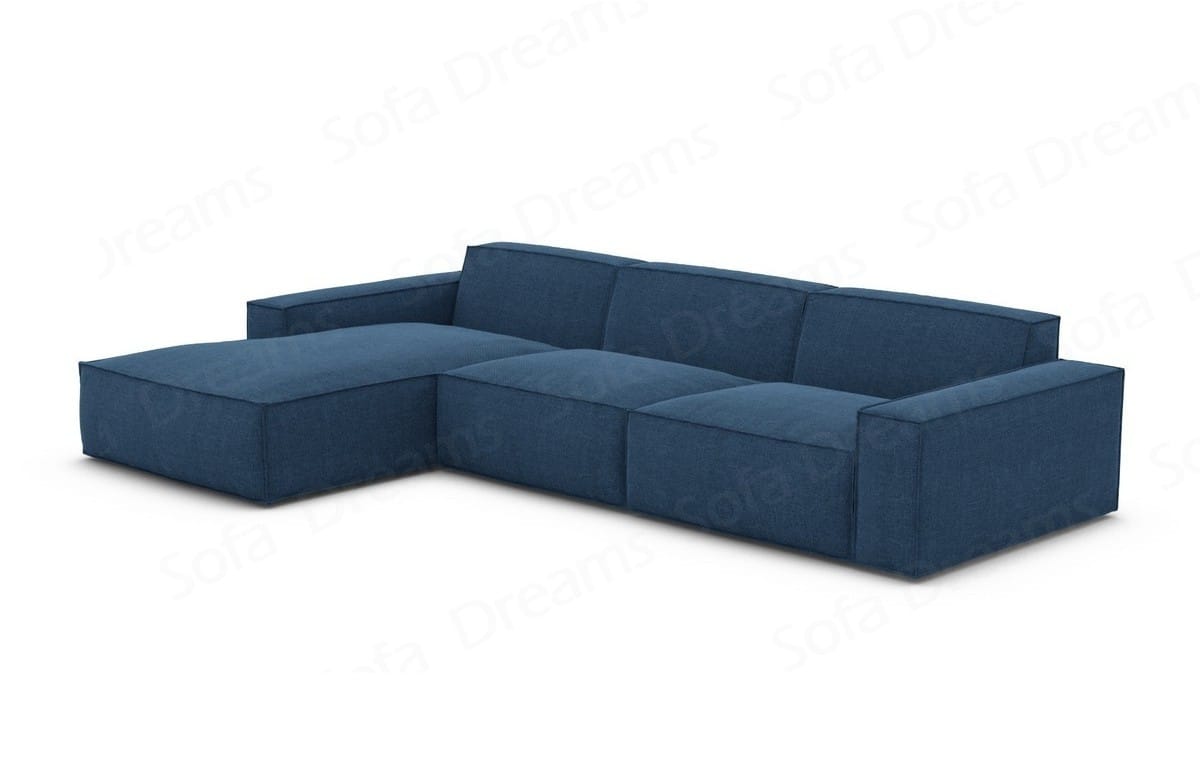 Stoff Ecksofa Formenta L-Form Blau