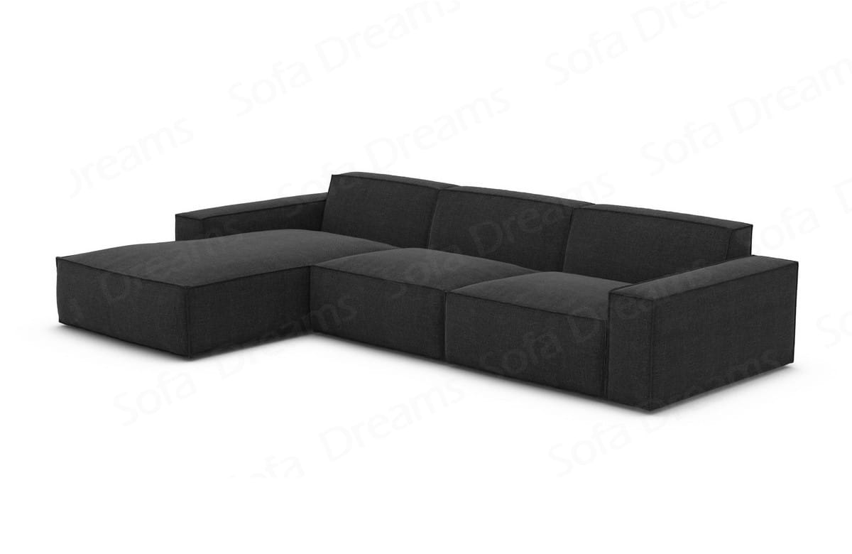 Stoff Ecksofa Formenta L-Form Schwarz