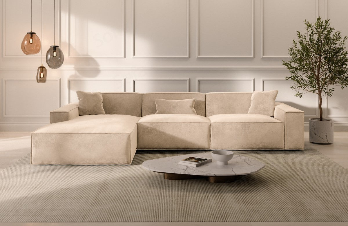 Polster Ecksofa Formenta L-Form Kurz – Komfort Beige