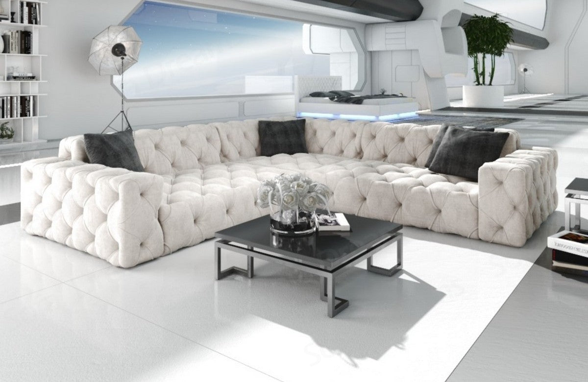 Ecksofa Menorca in L-Form, Stoffbezug