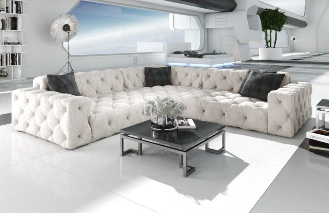 Couch Menorca L-Form in Stoff
