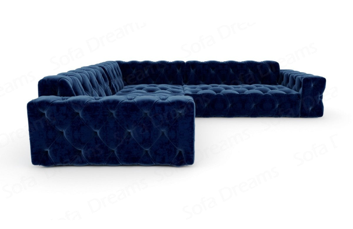 Ecksofa Menorca in L-Form, Stoffbezug Dunkelblau