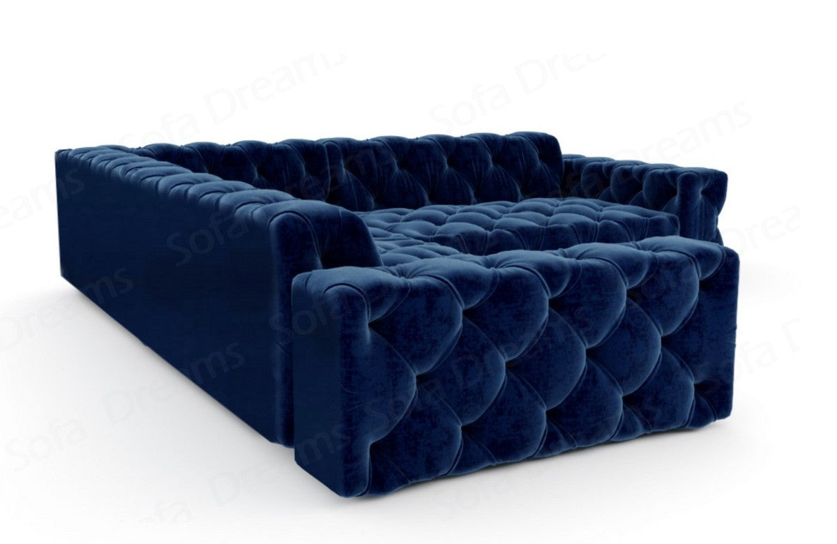 Ecksofa Menorca in L-Form, Stoffbezug Dunkelblau