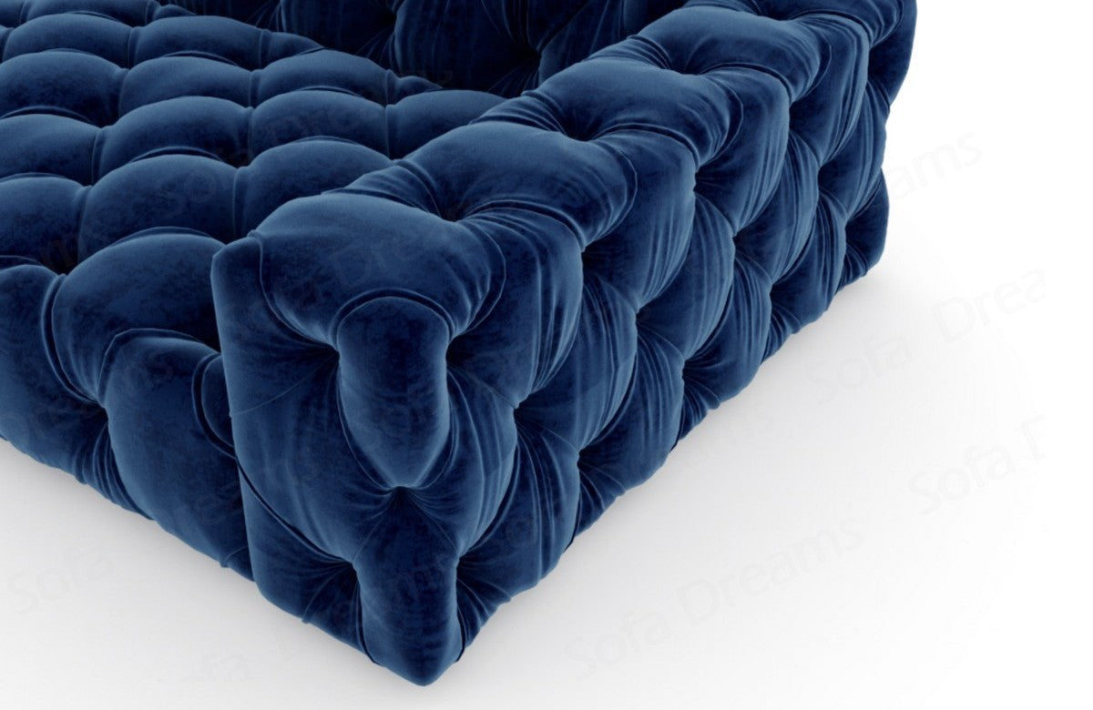 Ecksofa Menorca in L-Form, Stoffbezug Dunkelblau