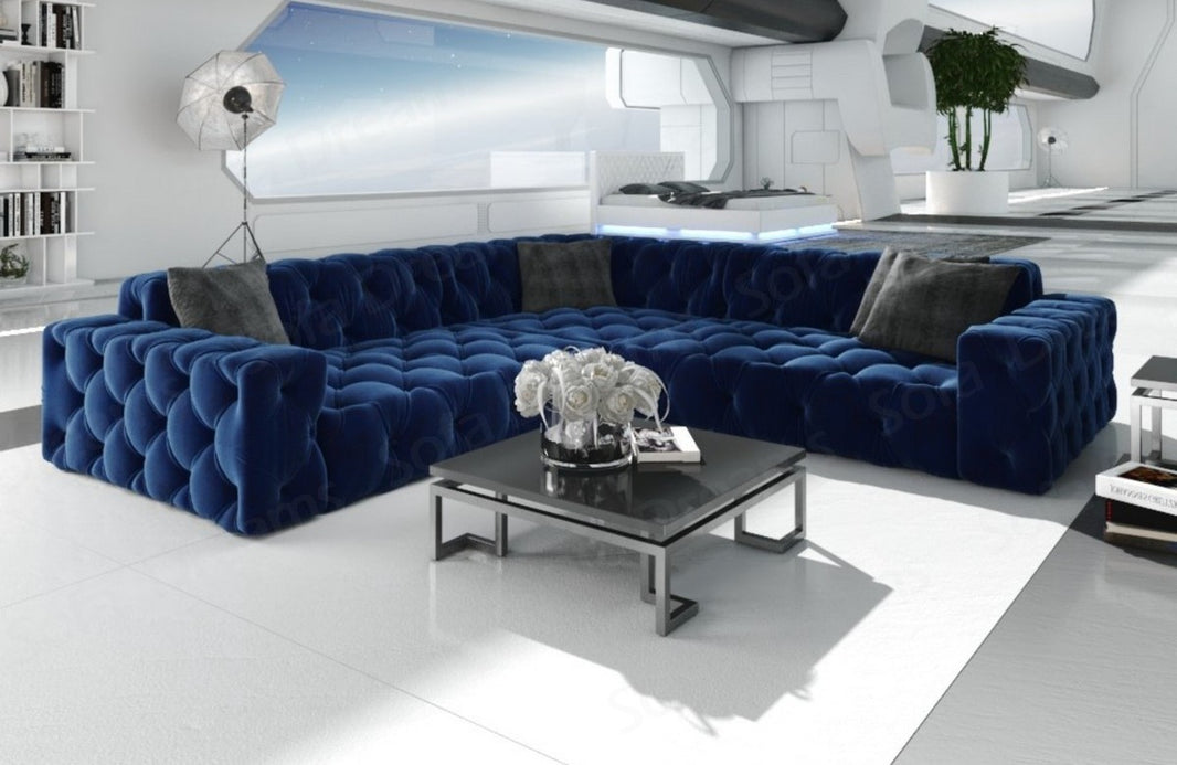 Couch Menorca L-Form in Stoff