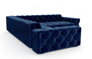 Couch Menorca L-Form in Stoff Dunkelblau