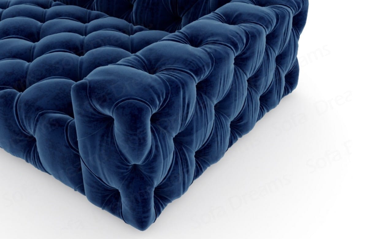 Couch Menorca L-Form in Stoff Dunkelblau