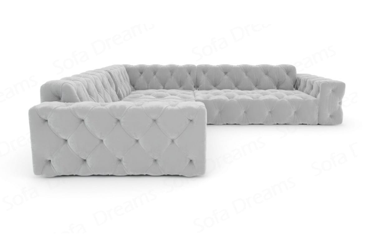 Ecksofa Menorca in L-Form, Stoffbezug Hellgrau