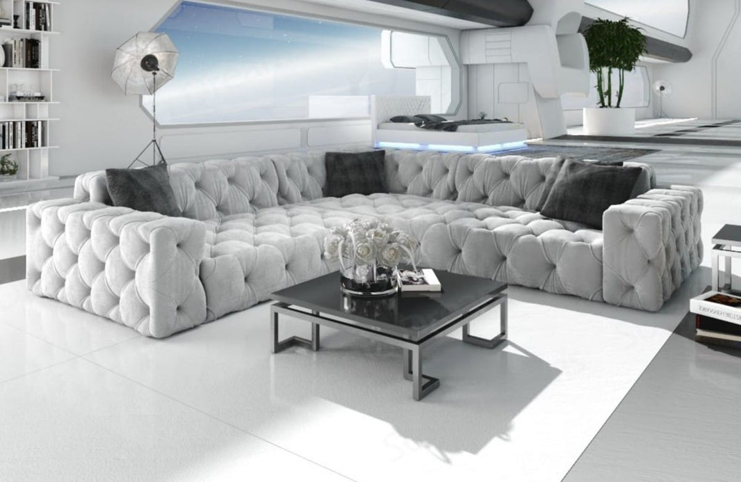 Couch Menorca L-Form in Stoff