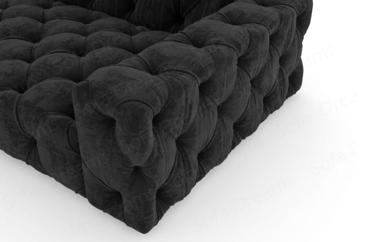 Couch Menorca L-Form in Stoff Schwarz