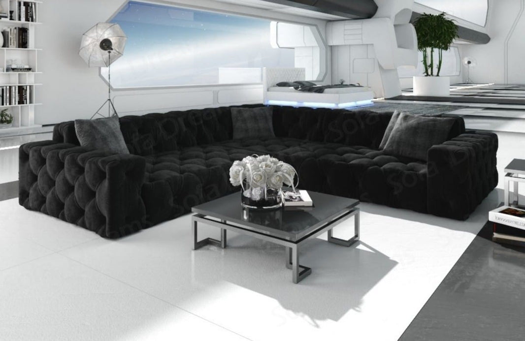 Couch Menorca L-Form in Stoff