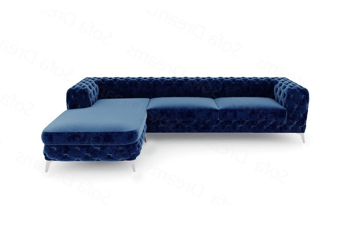 Polster Ecksofa Cordoba L-Form Kurz – Modern & Bequem Dunkelblau