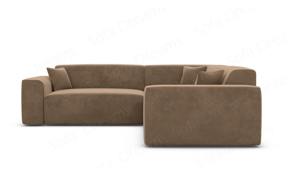 Ecksofa Mallorca L-Form aus Stoff Braun