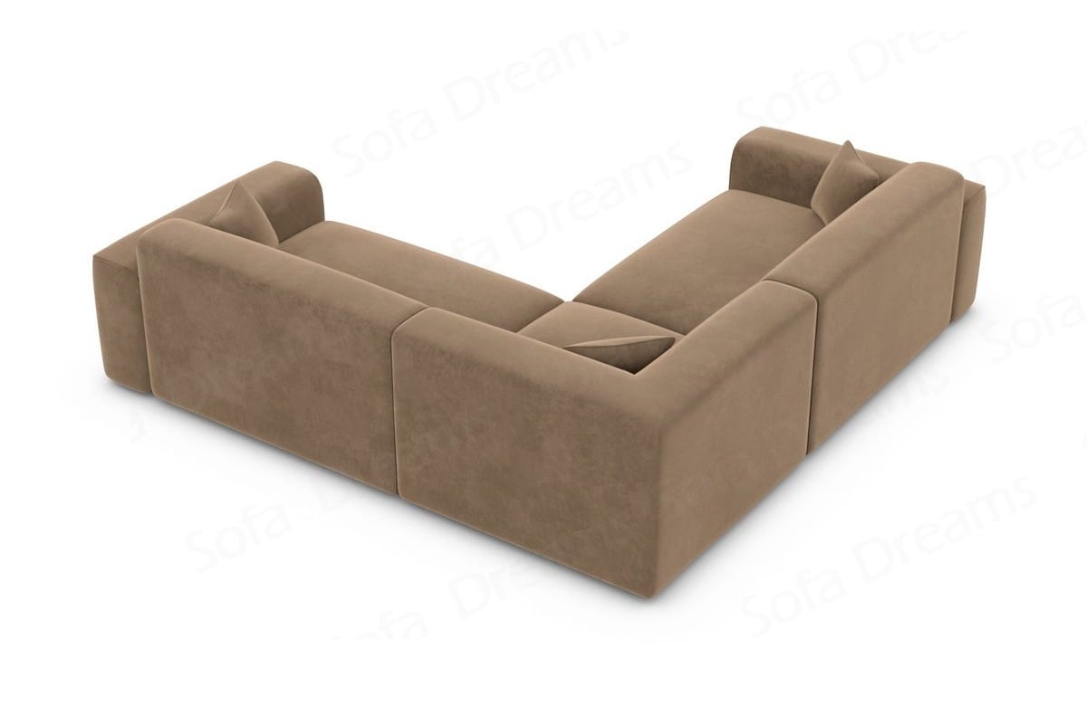 Ecksofa Mallorca L-Form aus Stoff Braun
