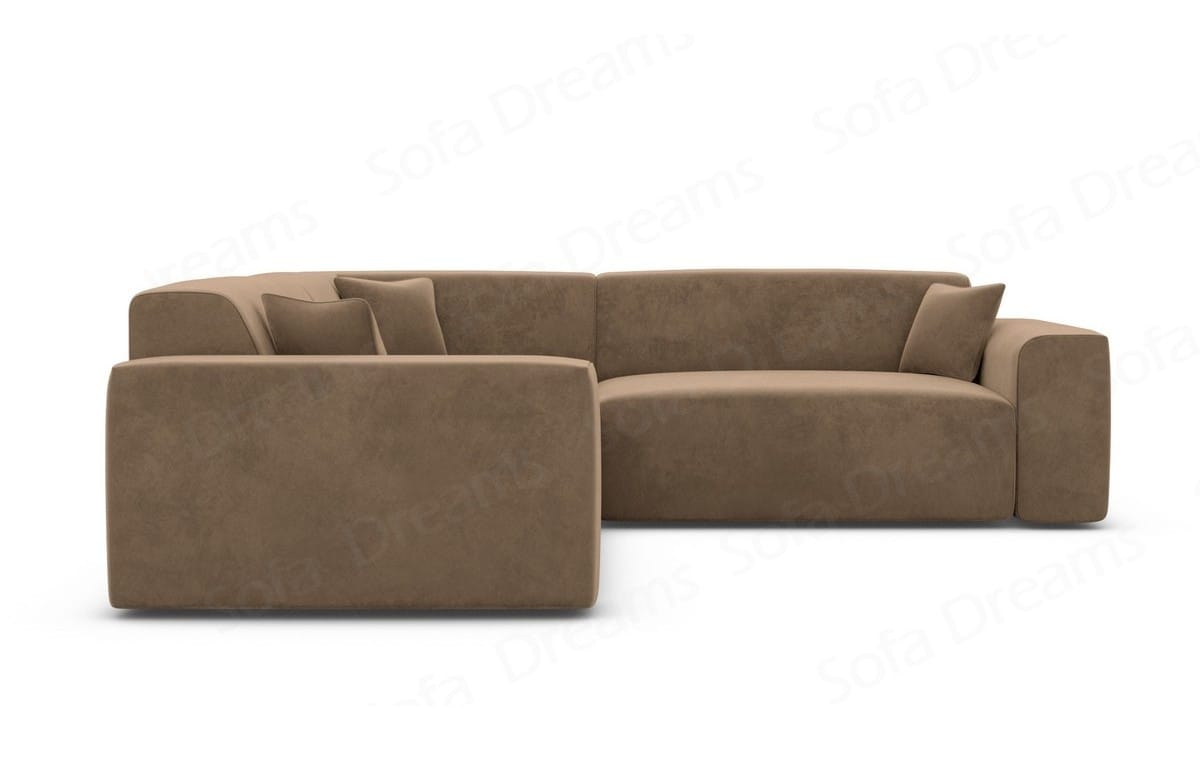 Ecksofa Mallorca L-Form aus Stoff Braun
