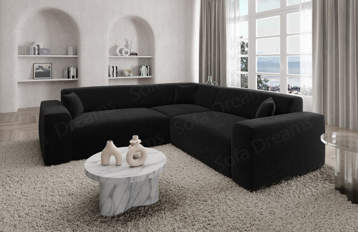 Polster Ecksofa Mallorca L-Form – Stil & Komfort Schwarz