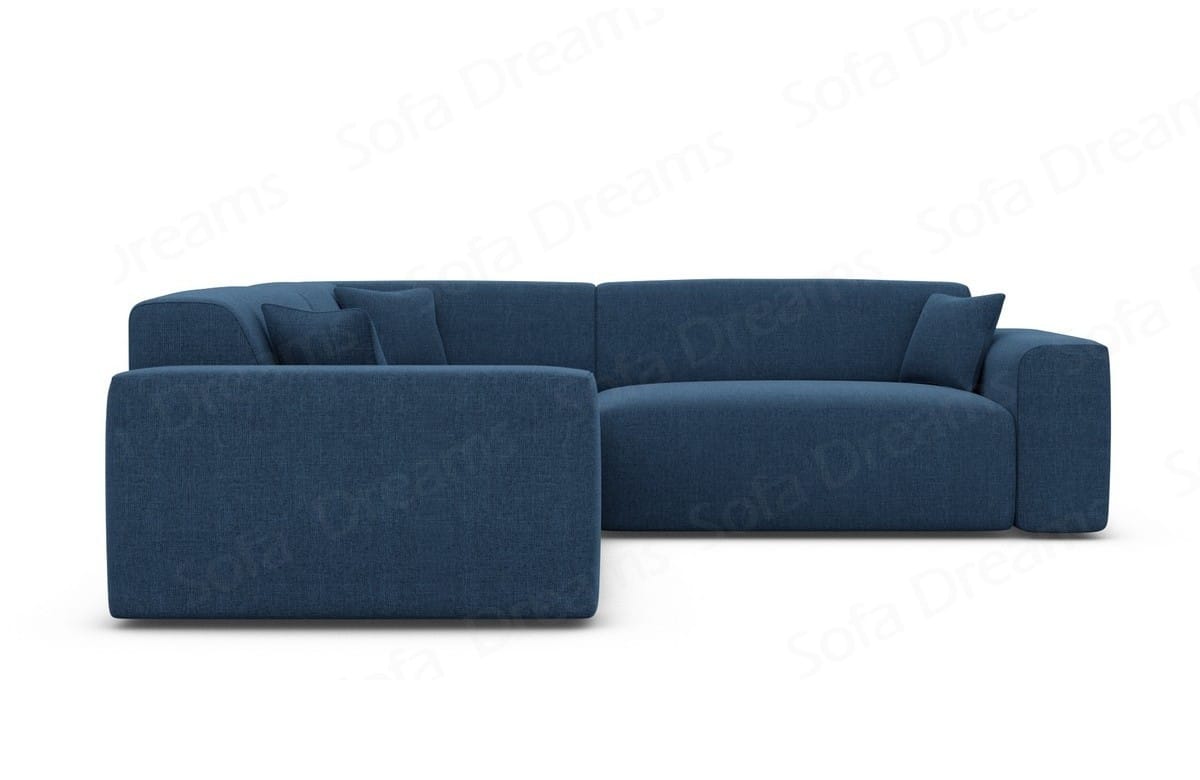 Ecksofa Mallorca L-Form aus Stoff Blau