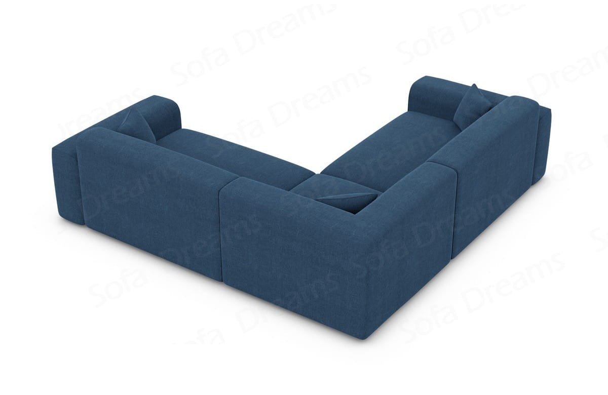 Ecksofa Mallorca L-Form aus Stoff Blau