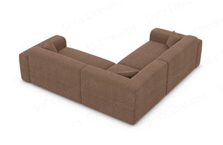 Ecksofa Mallorca L-Form aus Stoff Braun