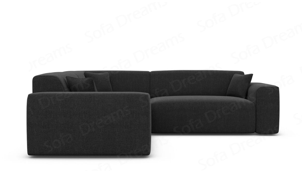 Ecksofa Mallorca L-Form aus Stoff schwarz