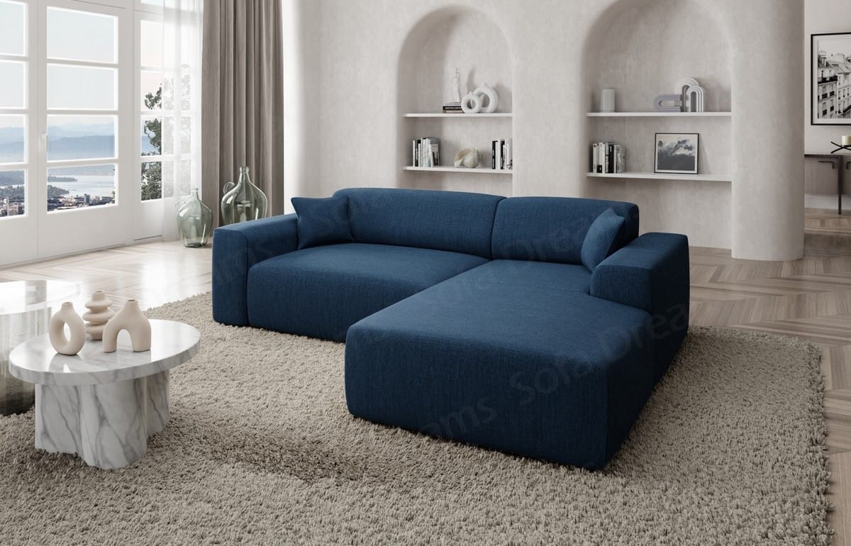 Stoff Ecksofa Mallorca L-Form Blau