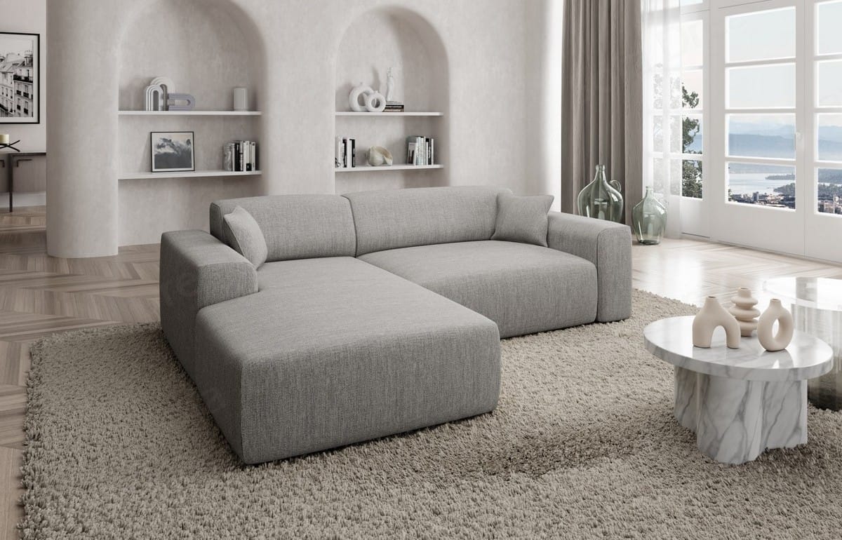 Stoff Ecksofa Mallorca L-Form hellgrau
