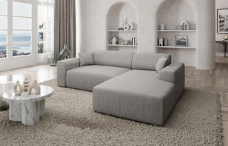 Stoff Ecksofa Mallorca L-Form Hellgrau