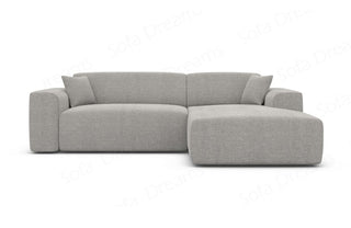 Stoff Ecksofa Mallorca L-Form Hellgrau
