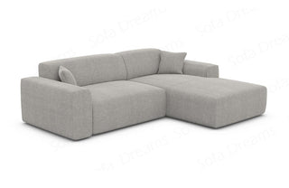 Stoff Ecksofa Mallorca L-Form Hellgrau